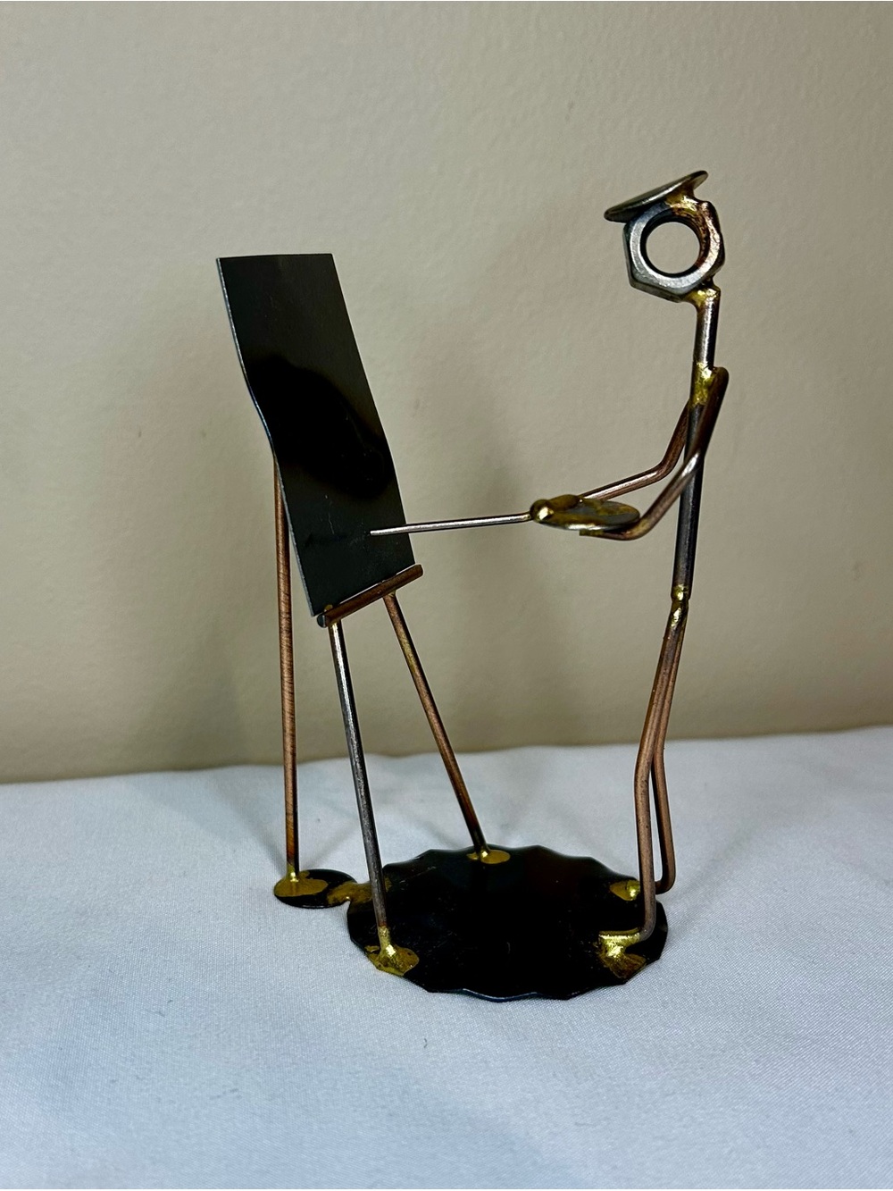 Artisan Metal Artist with Easel Figurine